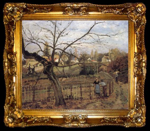 framed  Camille Pissarro The Fence La barriere, ta009-2